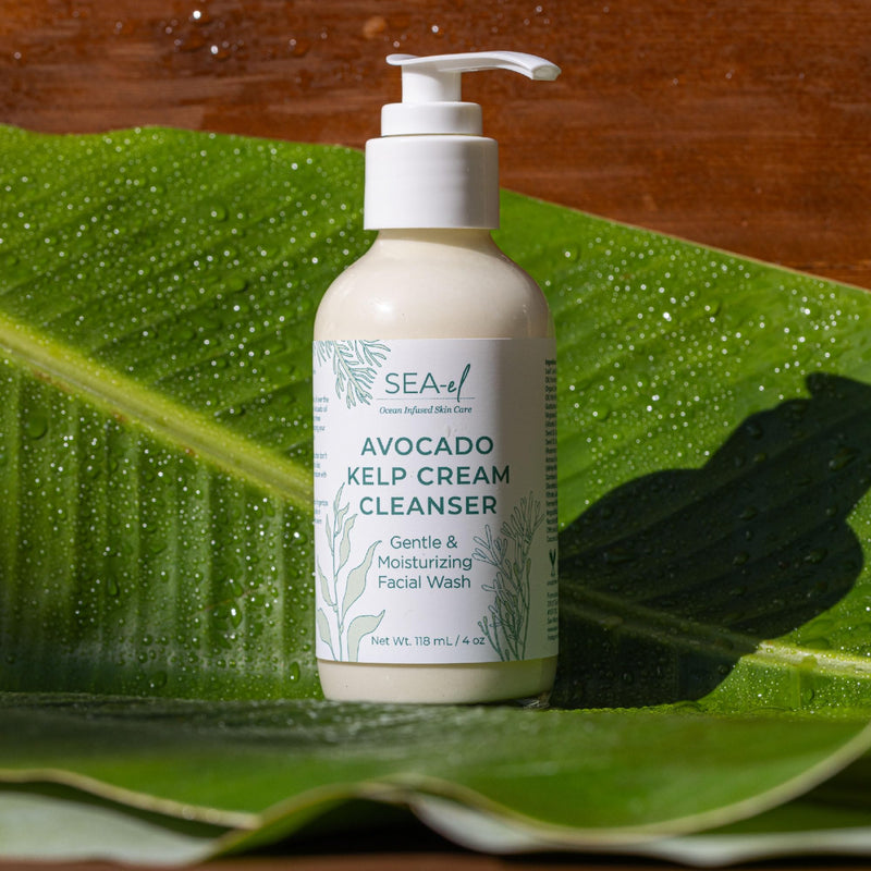Sea-El Avocado & Kelp Cream Cleanser Non-Foaming Gentle Deep Cleanse to Purify Tone & Firm - Moisturizing Natural Face Wash for Women & Men - 4 Oz 4 Ounce (Pack of 1)