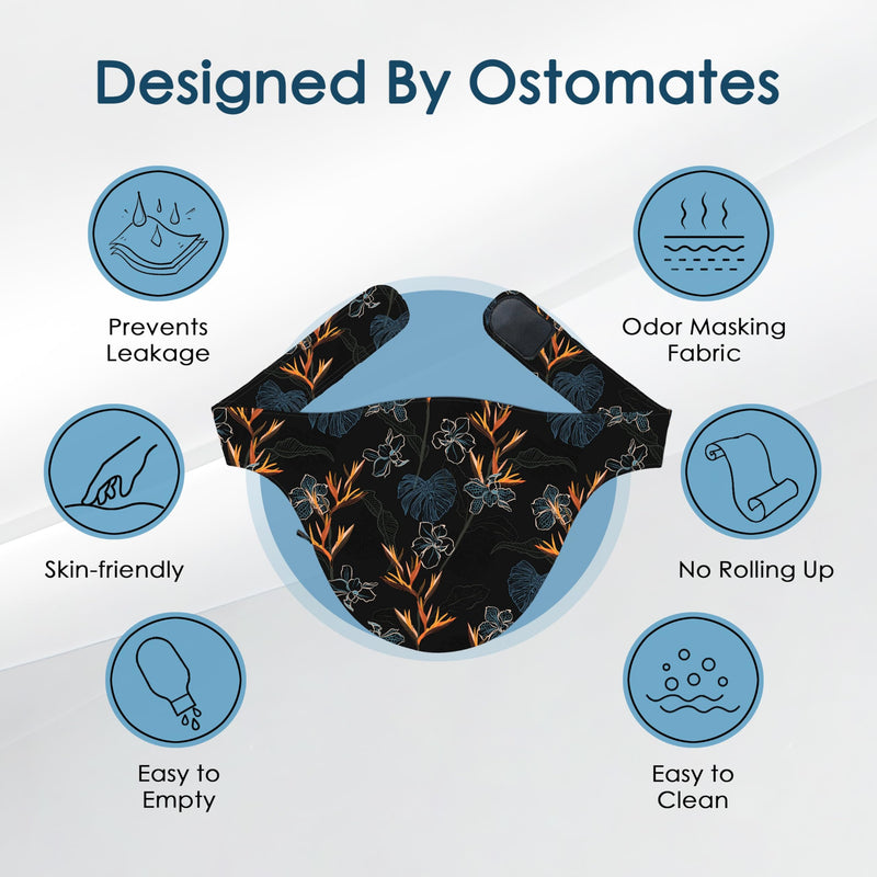[Australia] - Ostomy Belt | Leak & Odor Protection | Abdomen Ostomy Bag Covers for Men and Women | Sports and Daily Life | Size S, Flower Small 