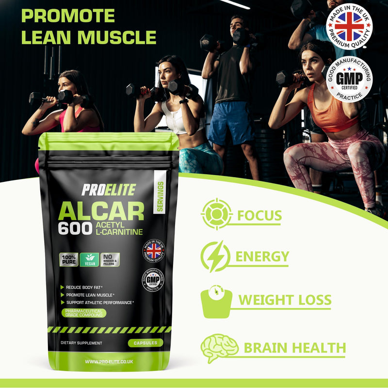 Acetyl L Carnitine Capsules - 1800mg Per Serving | 180 Capsules Vegan Pure Acetyl L-Carnitine Capsule Energy, Weight Loss Support, Fat Burner ALCAR NO Fillers & Binders - Made in UK by PROELITE 180 count (Pack of 1)