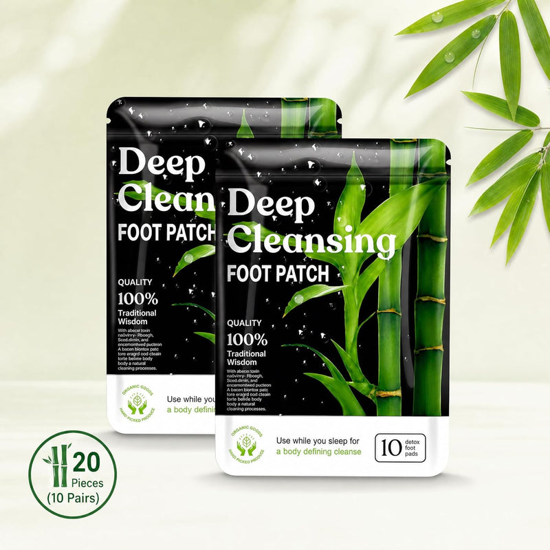20 Pcs Deep Cleansing Foot Patches, Natural Bamboo Vinegar Plant Extract Foot Pads for Relaxing Foot Care, Self Care Stickers for Home Use - Foot Care Essentials