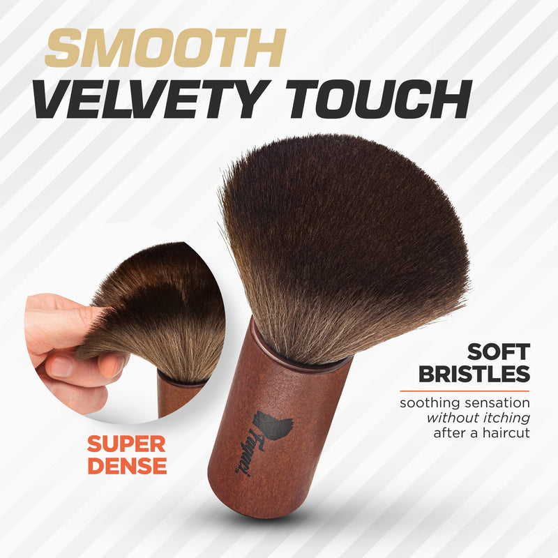Fagaci Velvety Touch Barber Brush - High-Density Bristles Neck Duster for Hair Cutting