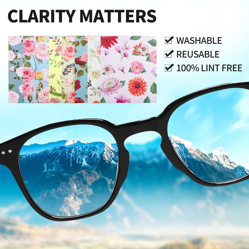 [Australia] - 8 Pack Microfiber Cleaning Cloths (7" x 6") Multicolor Flower Glasses Cleaning Cloth for Eyeglasses, Camera Lens, Cell Phones, Laptops, LCD TV Screens and More 