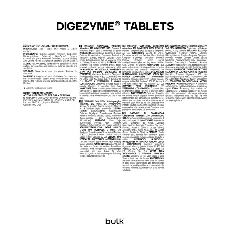 Bulk Pure Dige Zyme Tablets, Digestive Enzymes, 150 mg, Pack of 270 270 count (Pack of 1)