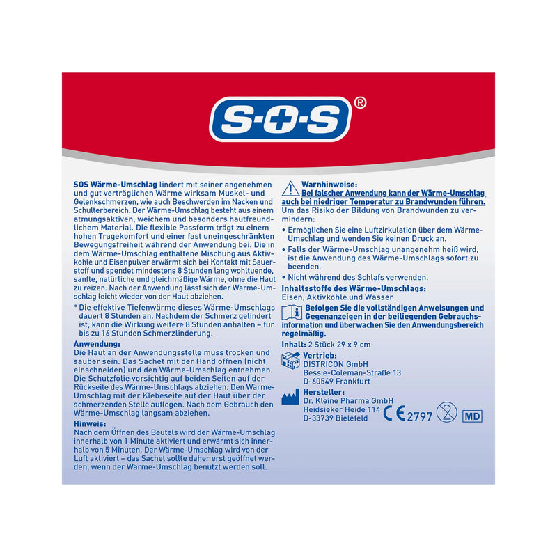 [Australia] - SOS heat compress (6x2 compresses) - pain relief for muscle and joint pain, neck and shoulder pain - relieves tension - up to 8 hours of heat 6x compresses 