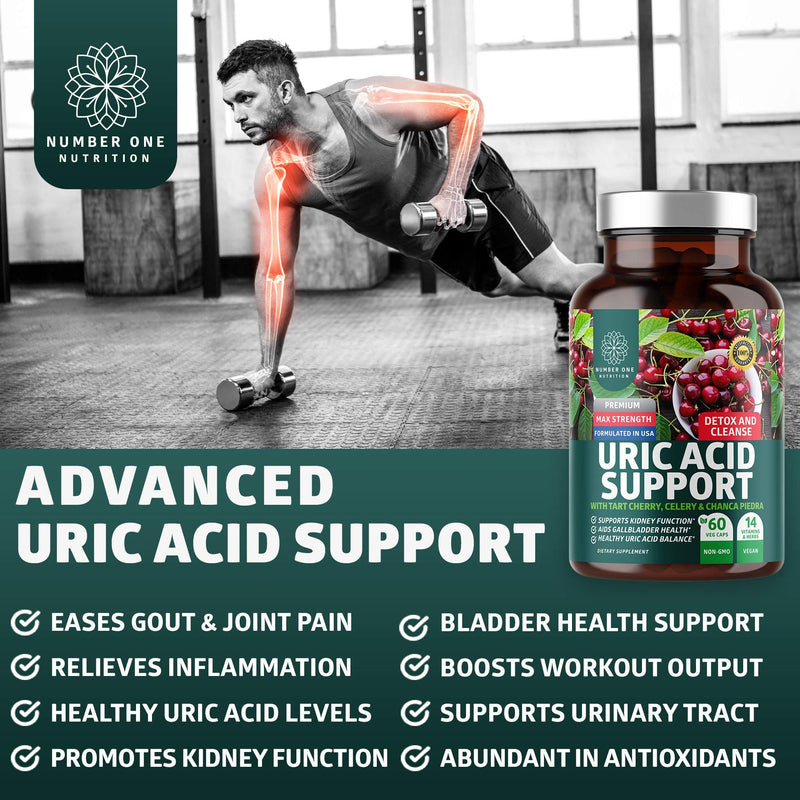 Number One Nutrition N1N Premium Uric Acid Support and Men's Multivitamins, All Natural Supplements to Support Energy Levels, Prostate Health and Urinary Tract Functions, 2 Pack Bundle