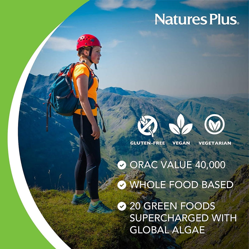 NaturesPlus Ultra Juice Green Powder - Organic Superfoods, Probiotics, Herbs, Spirulina, Chlorella, Chlorophyll - Gluten Free - 300g Powder