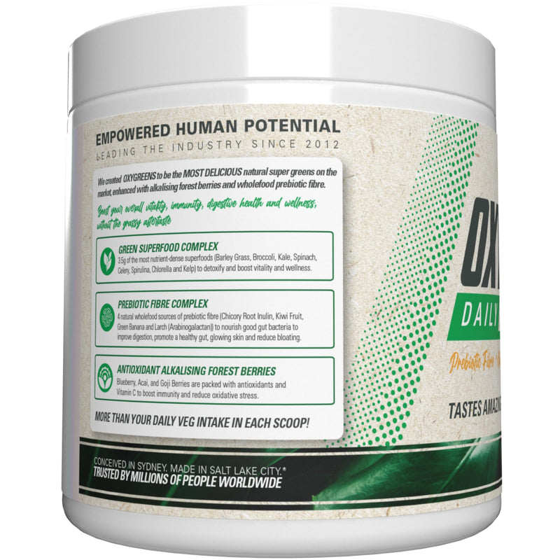 EHP Labs OxyGreens Super Greens Powder with Spirulina & Chlorella, Prebiotic Fiber, Probiotics & Digestive Enzymes – Antioxidant Green Superfood Supplement - 15 Servings - Pineapple 15 Serves