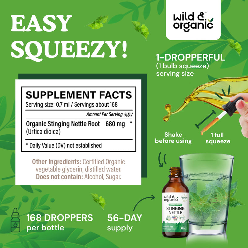 [Australia] - Stinging Nettle Root Tincture - Urinary Tract Support w/Organic Stinging Nettle Root - Vegan Stinging Nettle Root Extract for Antioxidant Support - Natural Stinging Nettle Alcohol Free Drops - 4 oz 4 Fl Oz (Pack of 1) 