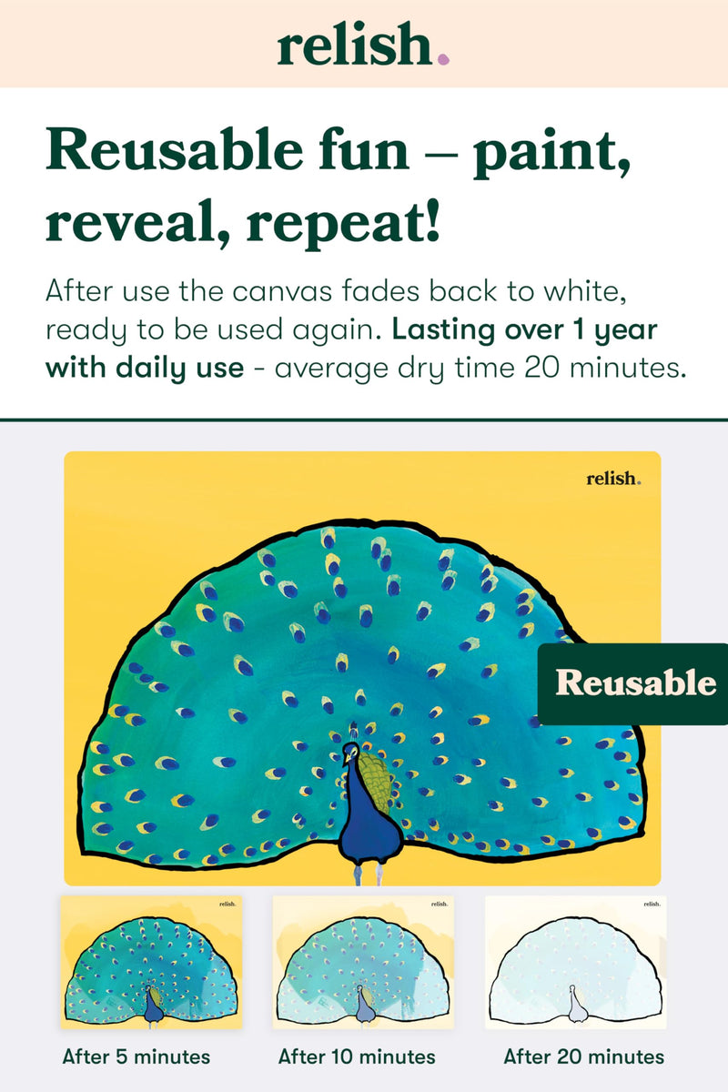 Relish - Dementia Aquapaints Activities - Pack of 5 Reusable Water Painting Toys, Wonderful Animals, Alzheimer’s Products & Gifts for Elderly/Seniors