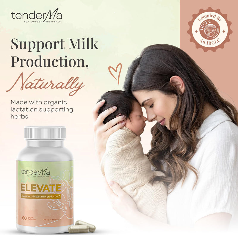 [Australia] - Elevate Lactation Supplement | Natural Lactation Support for Breastfeeding Mothers | Breast Milk Supply Increase Support | Fenugreek, Moringa, Alfalfa & More | Vegan, Non-GMO, 60 Capsules ELEVATE 60 Count (Pack of 1) 