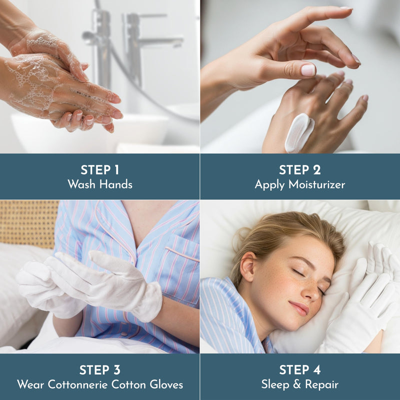 [Australia] - Cottonnerie Cotton Gloves for Dry Hands Sleeping, Moisturizing Gloves Overnight, Hand Moisturizer Gloves, Moisture Gloves for Dry Hands Overnight, Sleeping Gloves, Eczema Gloves, Large 8 Pair Original Large 8.0 