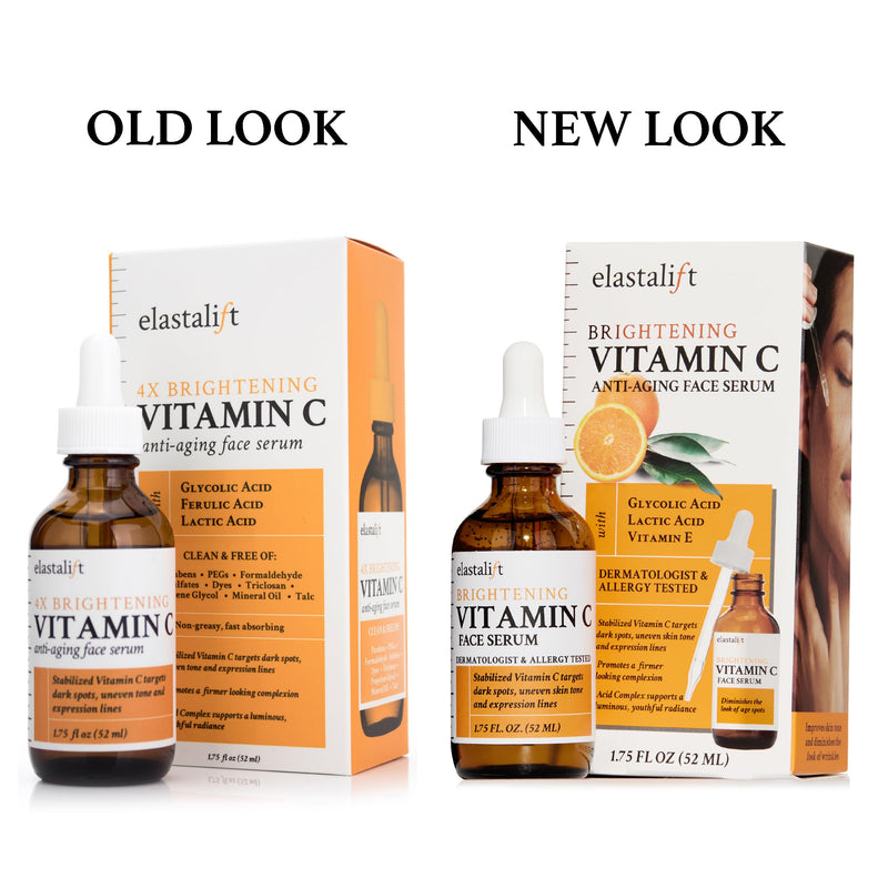 Elastalift Vitamin C Facial Serum For Age Spots, Wrinkles, & Expression Lines. Anti-Aging Face Serum W/Vitamin C & Hyaluronic Acid Brightens Skin To Promote Healthier Skin Complexion, 1.75 Fl Oz 1.75 Fl Oz (Pack of 1) Vitamin C Serum