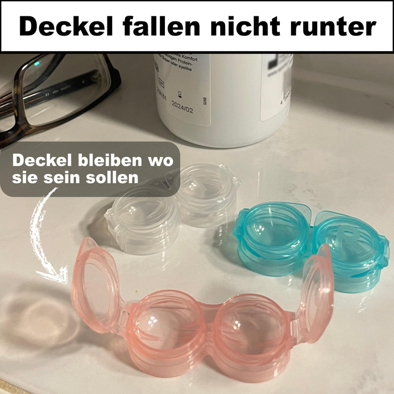 [Australia] - Traptix EyesBear - Foldable & economical contact lens container (1x) - Fixed lid - less liquid consumption - odor-free contact lens storage (transparent) 1x - Transparent 1er 