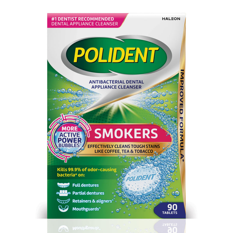 [Australia] - Polident Smokers Antibacterial Dental Appliance Cleanser Tablets, 90 Count 