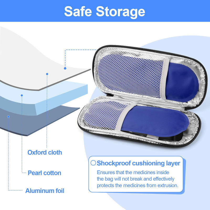 [Australia] - MXTIMWAN Insulin Pen Cooler Bag, Diabetic Medication Bag, Insulated Medicine Bag Airplane, Cooler Diabetes Medication with 2 Ice Packs for Holding Diabetic Utensils 