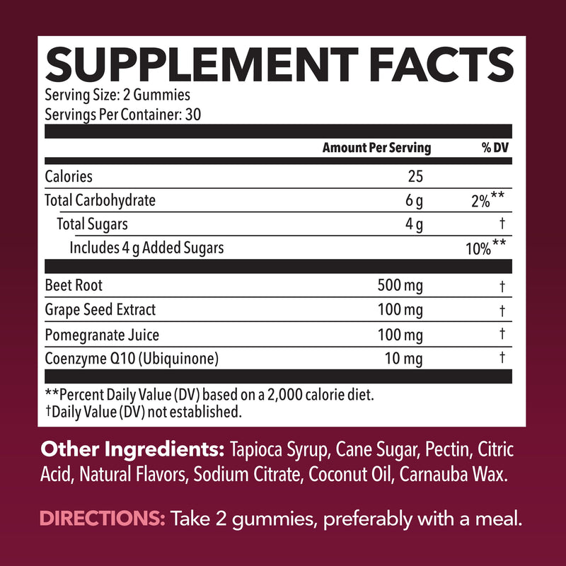[Australia] - HAVASU NUTRITION Beet Root Gummies with COQ10 | Nitric Oxide Supplement | 60 Gummies, Mixed Berry 60 Count (Pack of 1) 