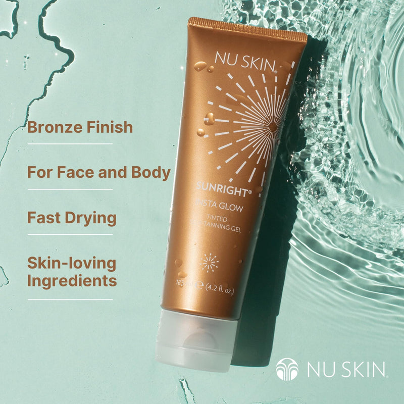 [Australia] - Nu Skin Sunright Insta Glow Self Tanner Gel | 4.2 oz | Summer Tan | Face & Body Bronzer | Beauty & Skin Care | Vitamin E & Avocado Oil & Amino Acids 4.2 Fl Oz (Pack of 1) 