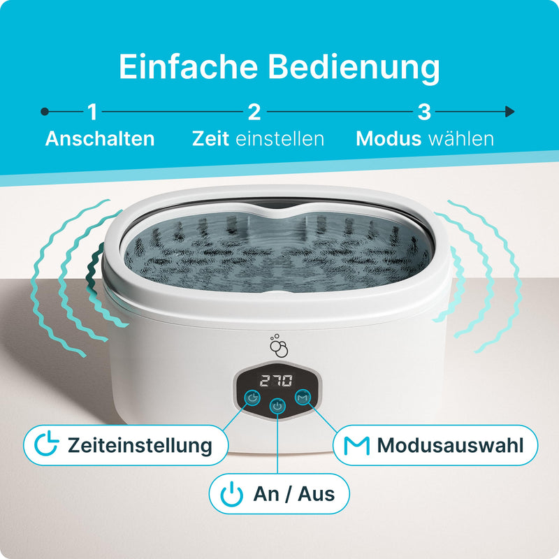 [Australia] - KLARBERG® ultrasonic cleaning device for glasses, jewelry and much more. I 600ml ultrasonic cleaner I ultrasonic bath for deep cleaning I ultrasonic cleaner, glasses cleaning device (600ml) 