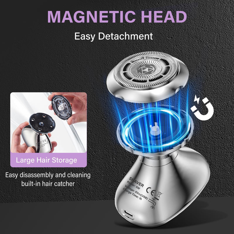 Electric Razors for Women with 3-Ring Blade - Leg Hair Remover for Smooth Skin, Rechargeable Cordless & Waterproof Shaver for Easy Body Grooming Purple