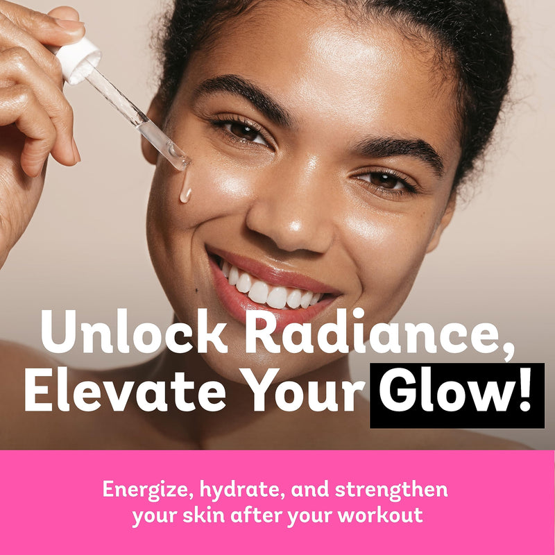 ZUMBA Glow Serum for Face - Vitamin B3/E + Hyaluronic Acid - Hydrating Face Serum & Skin Brightening Serum - Non-Comedogenic Post-Workout Natural Glow Serum - Face Serum for Glowing Skin, 1.7 Fl Oz