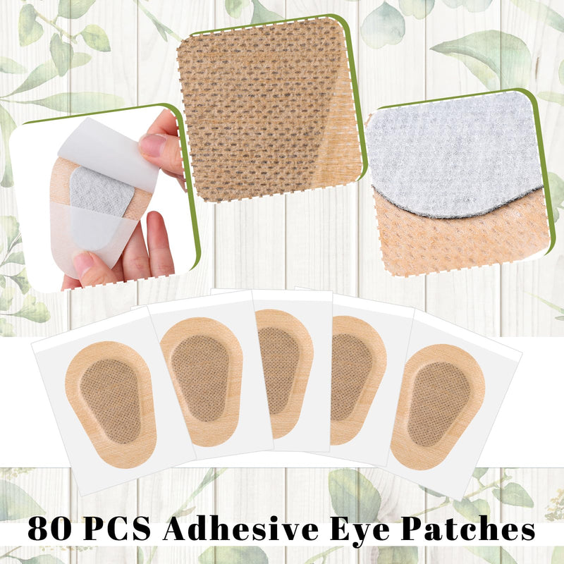 80 Pcs Adhesive Eye Patches, Eye Patches for Adults Eye Pad Disposable Eyepatch Latex Free Adhesive Bandages for Baby Kids (Nude,3.3 x 2.3 Inch) Nude 3.3 x 2.3 Inch