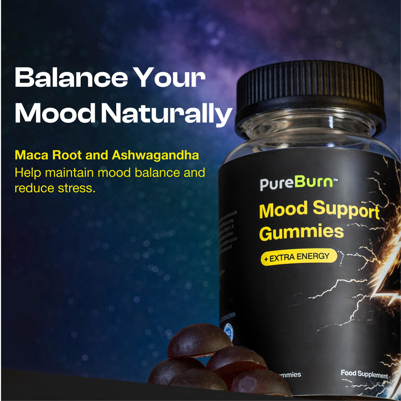 High Strength Mood & Energy Gummies – Extra Energy Boost with Vitamin B12, Maca Root, Ashwagandha & L-Arginine | Caffeine Free | Natural Mood Enhancer | 60 Gummies | Natural Berry Flavour 60 count (Pack of 1)