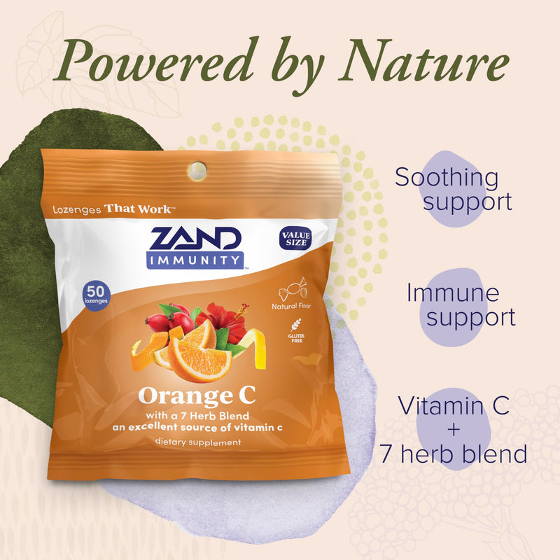 ZAND Immunity Orange C Vitamin C Throat Lozenges 2 Pack, 50ct ea