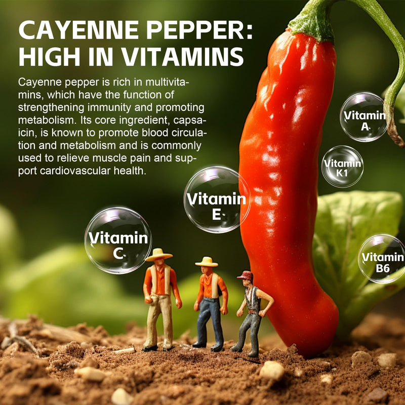 Cayenne Pepper Extract Gummies with Hawthorn, CoQ10, Turmeric, Niacin and Vitamin D3 - Support for Cardiovascular Health, Energy and Vitality - Vegan & Non-GMO - 60 Gummies