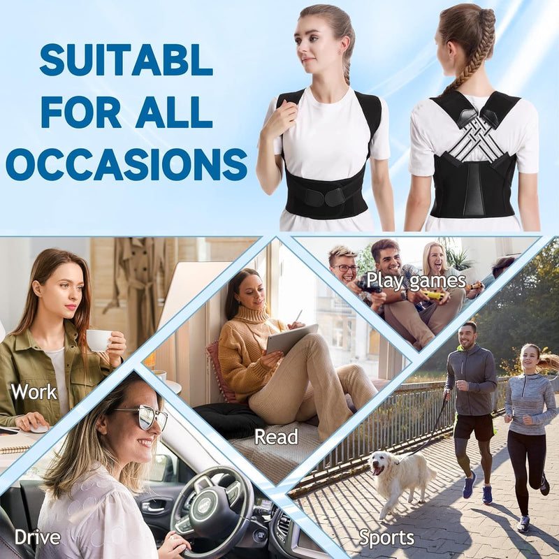 [Australia] - Posture Corrector, Posture Trainer for Women Men, Chest Corrector, Adjustable Back Posture Belt for Spine and Shoulder, Provides Neck and Shoulder Pain Relief (XL-2XL) XL-2XL 