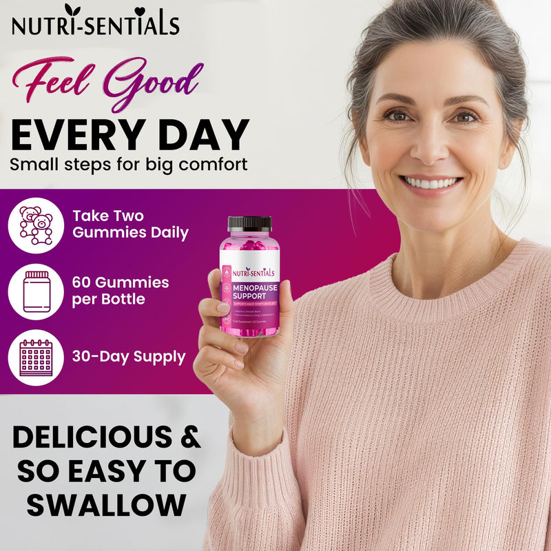 Menopause Gummies for Women- Multi-Symptom Menopause Support with Vitamins & Minerals for Energy, Mood, Stress, & Bone Health- Natural Menopause Supplements Women- 60 Gummies