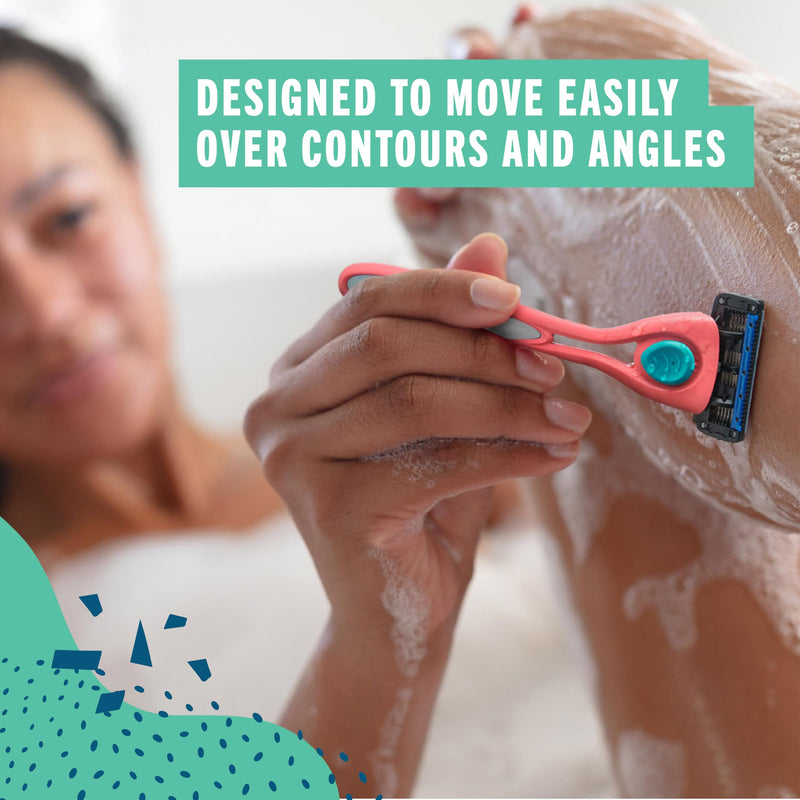 [Australia] - Preserve Shave 5 Razor Blades Refills - 5 Blade Razors for Men & Women - Ceramic Coated Shavers for Comfort with Aloe-Cocoa Butter Strip - Reusable Shaving Refill - 4 Pack Replacement Shave 5 Cartridges 
