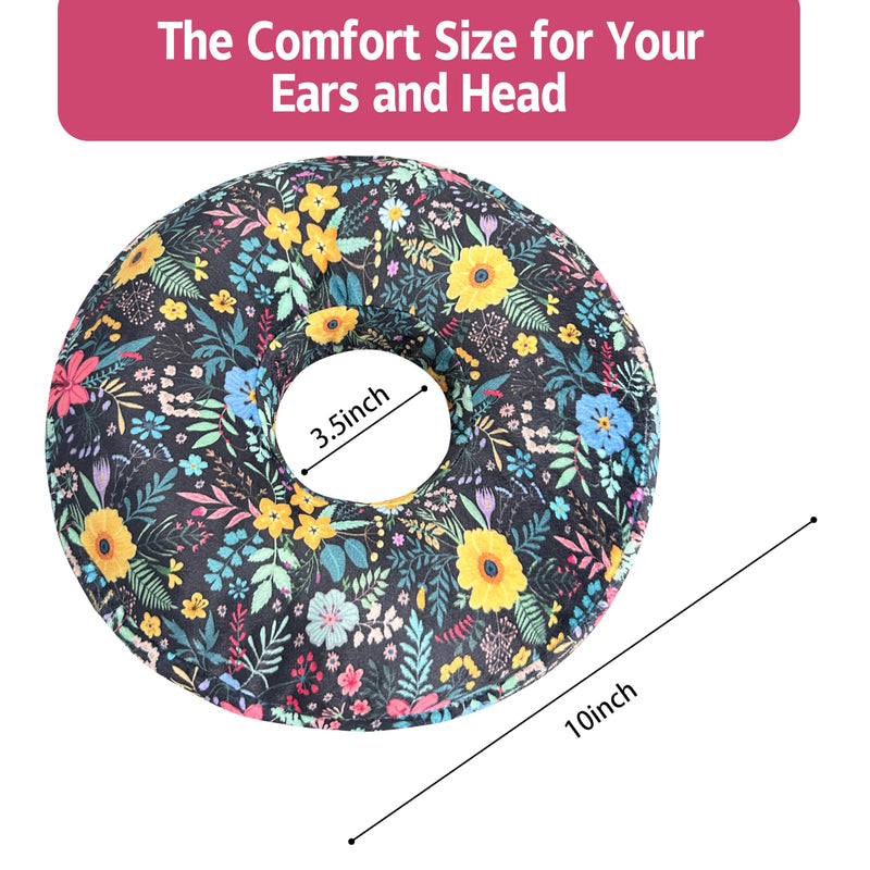 [Australia] - Ear Piercing Pillow for Side Sleepers with Washable Cover Pillows with Holes for Ear Pain,Donut Pillow for Adults CNH Ear Pain Relief Pressure Sores Ear Pillow with Hole in Center,Dark Green 