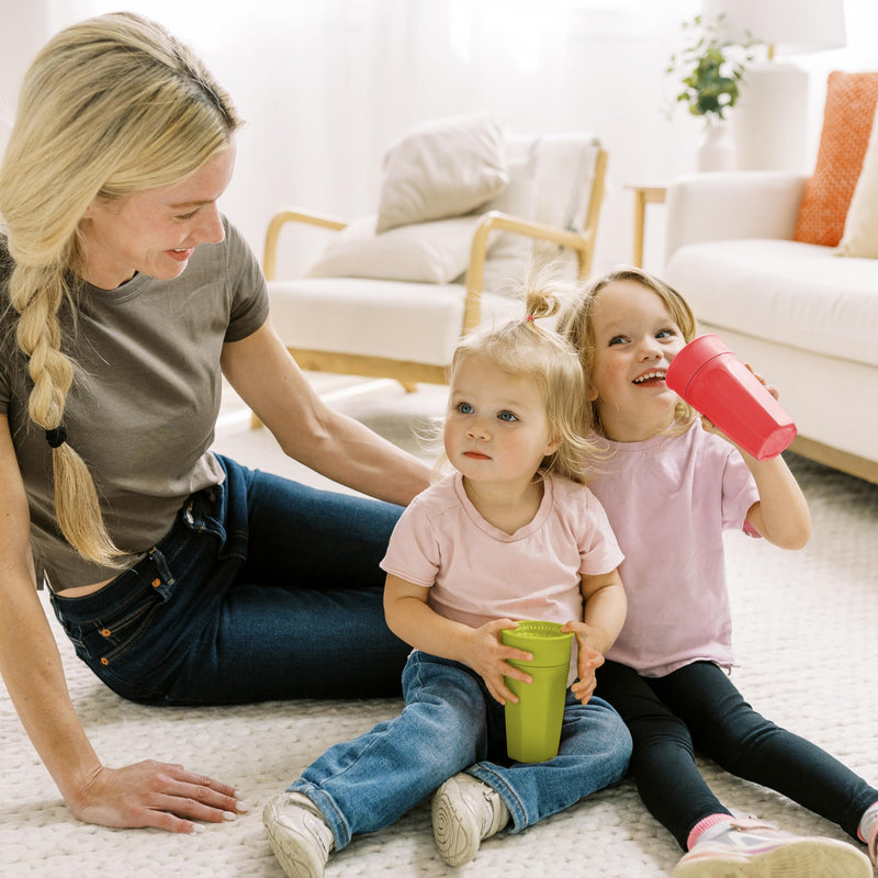 [Australia] - Dr. Brown's Milestones Cheers 360 Spoutless Transition Cup, Travel Friendly and Leak Free Sippy for Babies and Toddlers, Green and Pink, BPA-Free, 10 oz/300 mL, 9m+ 10 Ounces 