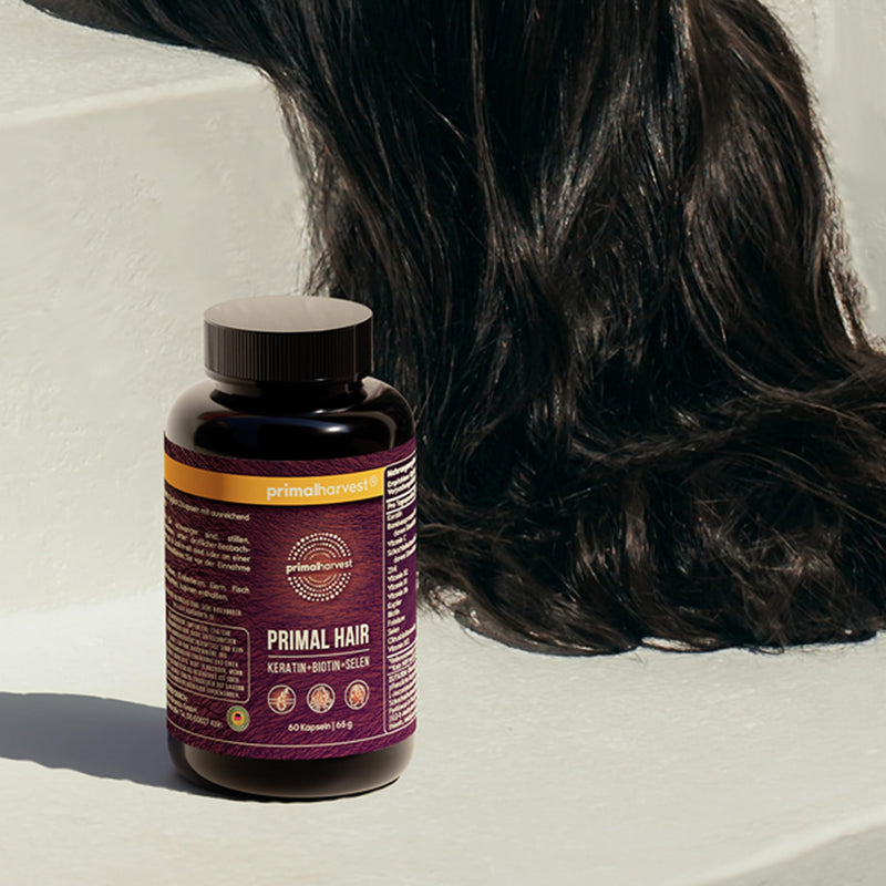 Primal Harvest Hair Growth - Hair Vitality Supplement with Selenium, Zinc & Biotin, for Men & Women, Multivitamin,1 Pack: 30 Servings Unflavoured 60 count (Pack of 1)