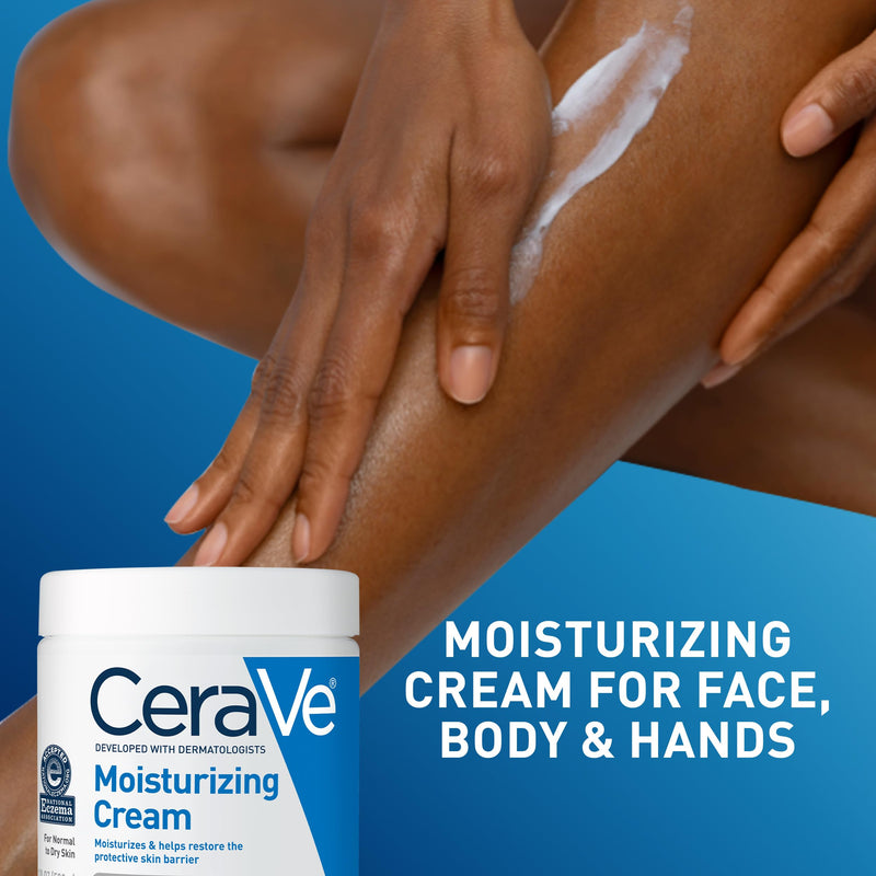 CeraVe Moisturizing Cream, Face Moisturizer & Body Cream, Skin care, 19oz | Hyaluronic Acid For Instant Hydration, Skin Barrier Repair, Ceramide Moisturizer, Fragrance Free, Non-Comedogenic, Daily Use 19 Ounce (Pack of 1)