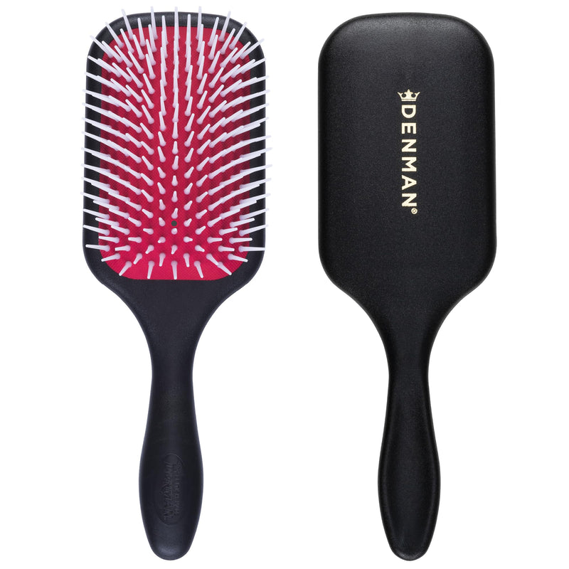 Denman Detangling & Styling Paddle Brush – Wet or Dry Hair Detangler & Styler for Curly, Coily, Straight, Thick & Long Hair – Ideal for Women & Men Black, red, white