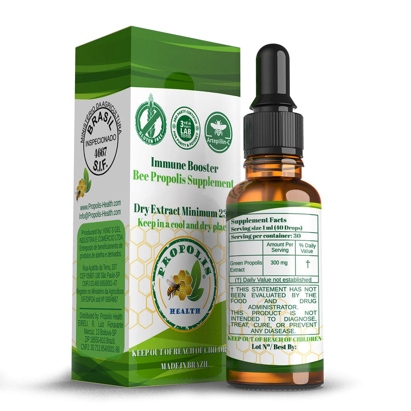 [Australia] - Green Propolis Liquid Extract - Brazilian Bee Propolis, Alcohol-Free - 30-Day Immune Support Supplement - Natural Immunity Shots 1 