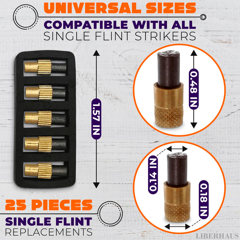 [Australia] - 25Pcs Flint Strikers Fire Starter Survival Tool - Single Flint Lighter Flint Refills Small Torch Replacement Flints for Lighters Flint Spark Igniter - Sparker Flints for Clipper Lighters Fire Striker 