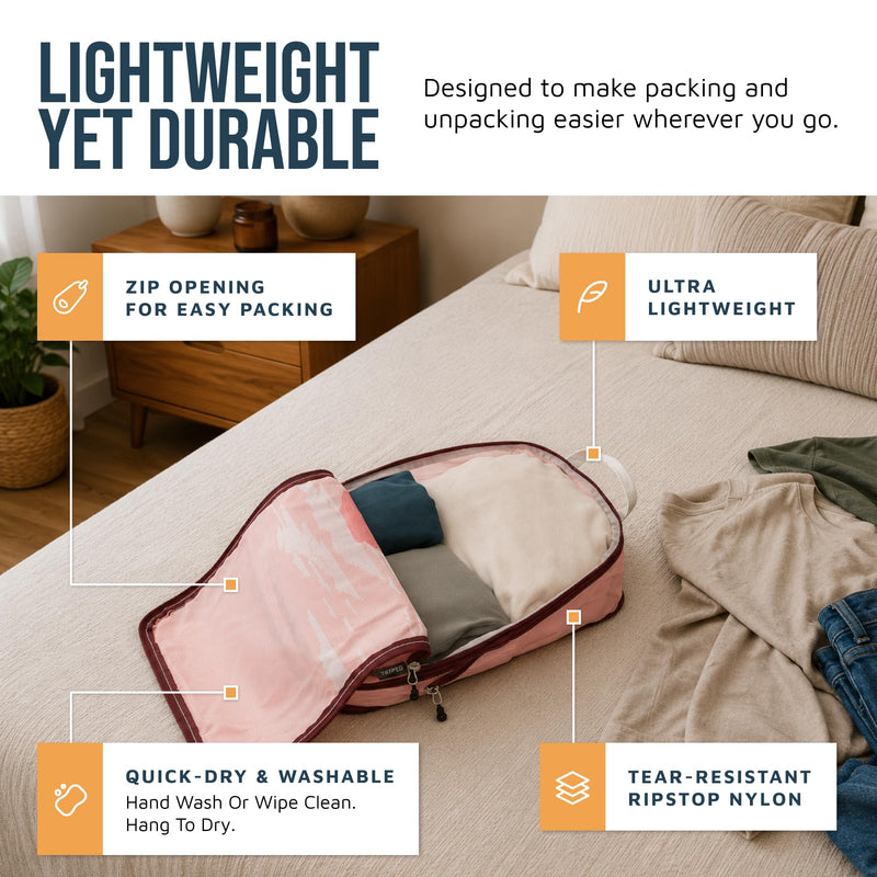 TRIPPED Travel Gear Large Compression Packing Cubes 7-Piece Set for Travel Getaways