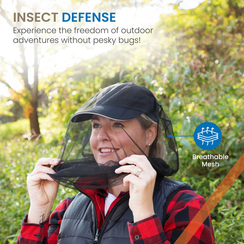 [Australia] - EVEN NATURALS Premium Mosquito Head Net - Ultra-Fine Bug Net for Maximum Head Protection ‚Äì Lightweight, Breathable Insect Shield for Camping, Hiking and Outdoor Adventures - 25x26x39 Inches 1-Pack 