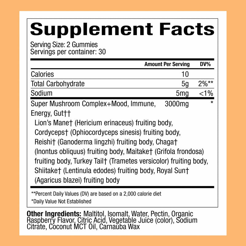 [Australia] - Plant People WonderDay Mushroom Gummies - Lion‚Äôs Mane, Cordyceps, Chaga Mushroom Supplement to Support Immune System De-Stress Boost Mood & Energy in Adults Natural, Vegan, Non-GMO (60 Count) 60 Count (Pack of 1) 