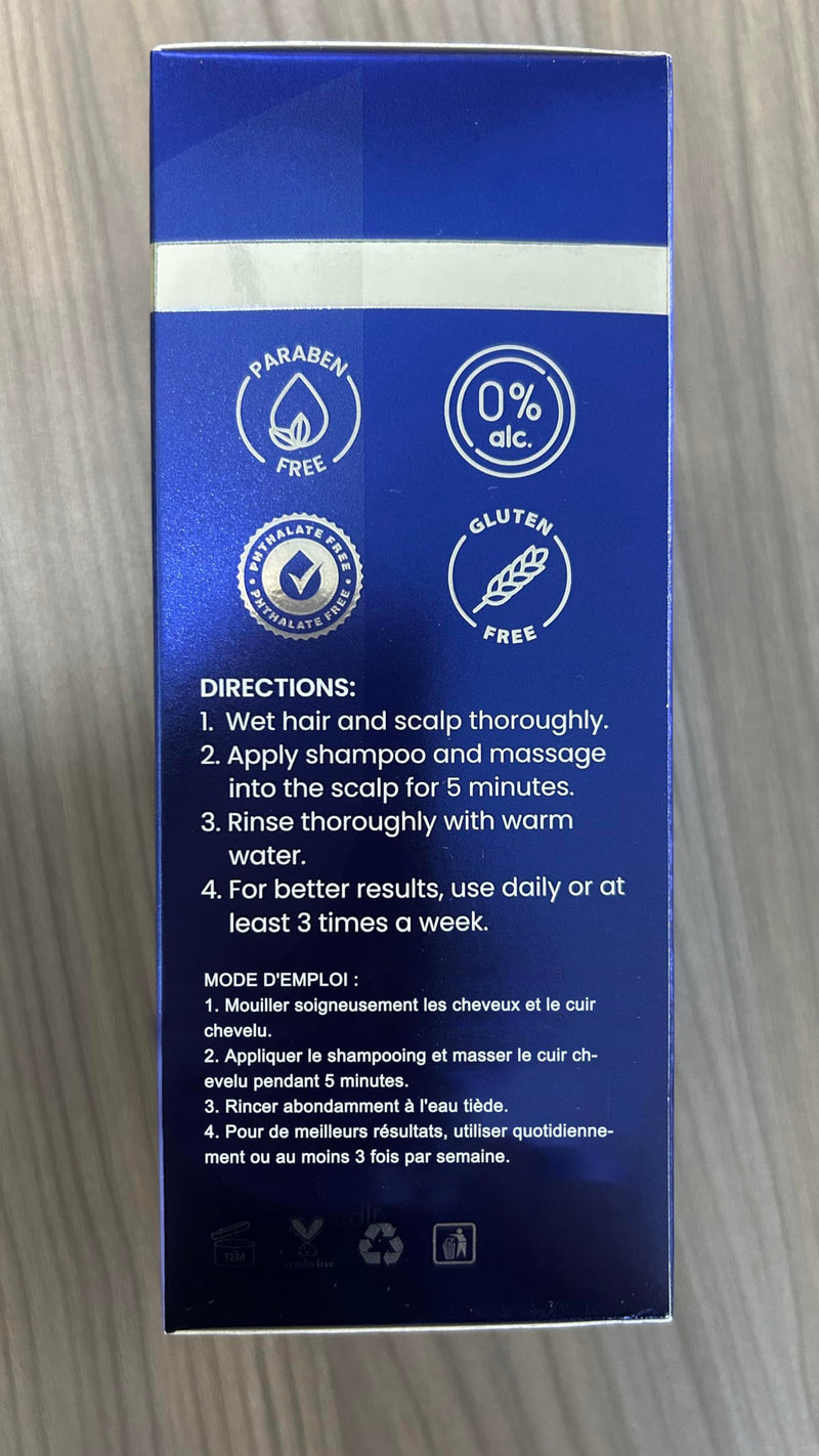 Uttse Biotin Hair Growth Shampoo for Men: Natural Thickening Shampoo with Tea Tree Oil Ginseng Mint for Hair Loss and Thinning Hair - 10.1 fl.oz, Dark Blue