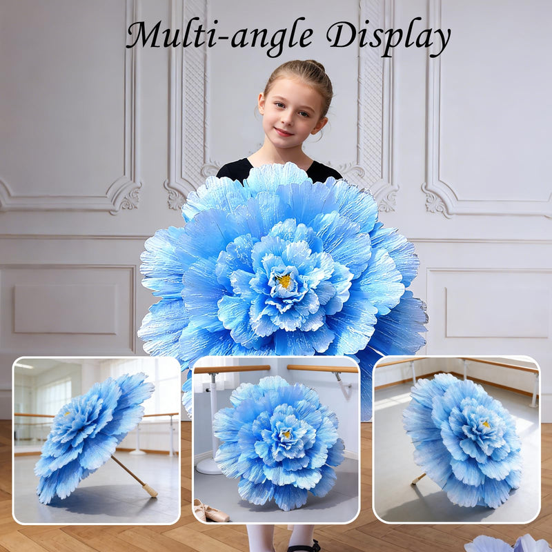 Peony Flower Umbrella for Girls Dance Performance Props Holding Flowers in Hand, Wide Application for Holiday gatherings Pink