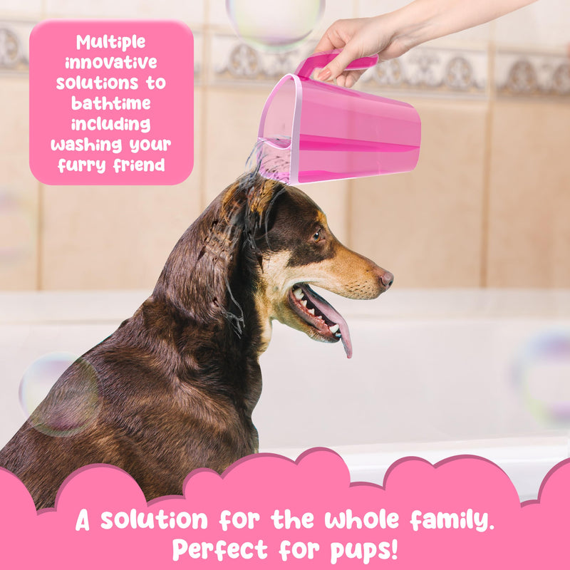 [Australia] - Tear-Free Bathing Experience with Rinse Cup - Soft Flexible Edge, Comfortable Handling & 40 Oz Capacity Pink 