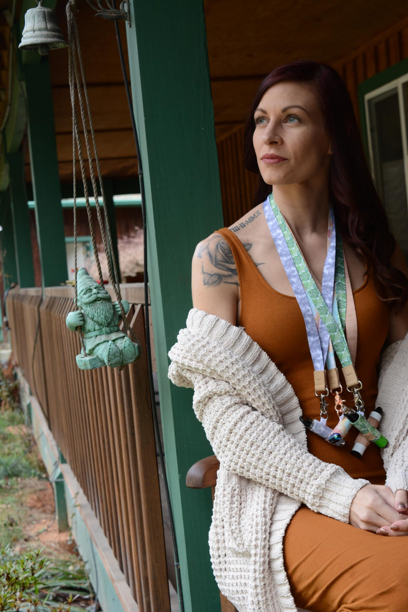 [Australia] - River & Rain Lanyard & Elastic Anti Lost Device Holder Case Leash Necklace for many uses Large Gray Tiedye 