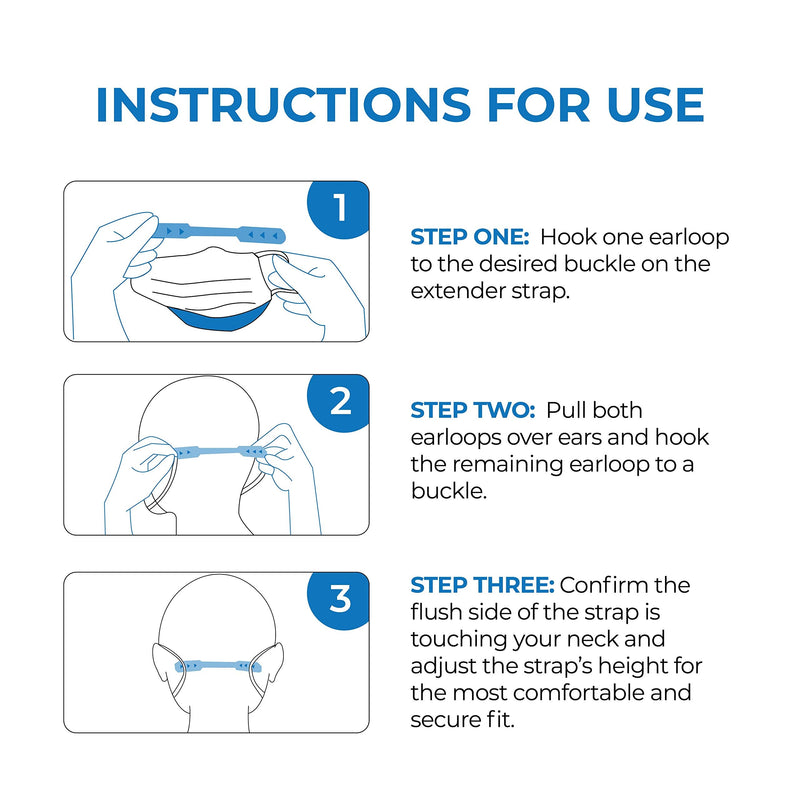 [Australia] - MASKT-EXT iMask Extender Straps by Adjustable Silicone Mask Extender Straps- Multiple Anti-Slip Hook Buckles, 10-Pack 