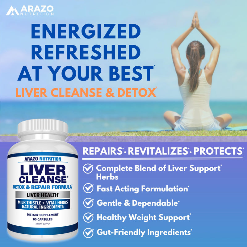 [Australia] - Arazo Nutrition Liver Cleanse Detox & Repair Formula ‚Äì Milk Thistle Herbal Support Supplement: Silymarin, Beet, Artichoke, Dandelion, Chicory Root 