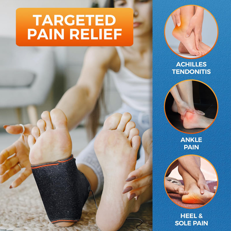 sticro Ankle Heating Pad with Lace-up Design for Sprained Ankle & Achilles Tendonitis Recovery, Auto-Off Heating Pad for Foot Pain Relief with 3 Heat & 5 Timer Settings for Men/Women(S/M)