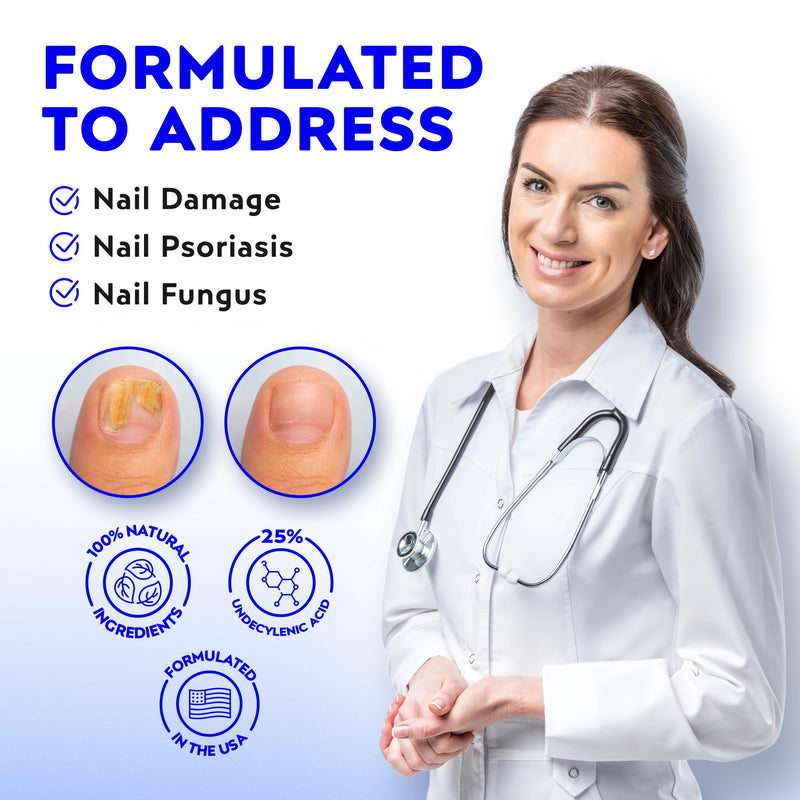 Elon Dual Defense Anti-Fungal Formula | 25% Undecylenic Acid | Treat & Eliminate Nail Fungus | Dermatologist & Podiatrist Recommended 0.51 Fl Oz (Pack of 1)