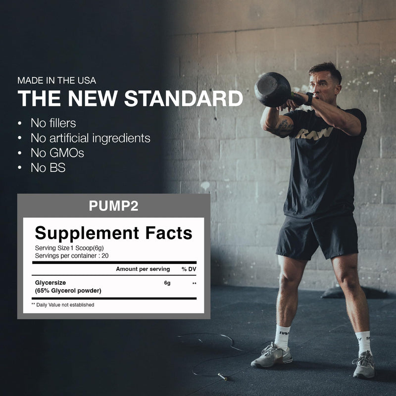 [Australia] - RAW Pump2 Pre Workout | Glycerol Pump Pre Workout Supplement, Pair Pump Supplement for Best Results Or Any Preworkout Powder | Enhanced Hydration and Boost Energy | Unflavored (20 Servings) 